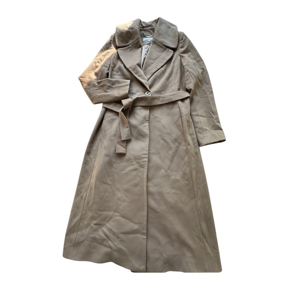 Trina Turk wool Blend one button long pea coat Women's size 10